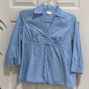 Motherhood Blue Short Sleeve Blouse Women's Size Small